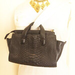 alexandra declaris bags python leather mini black used vintage genuine authentic